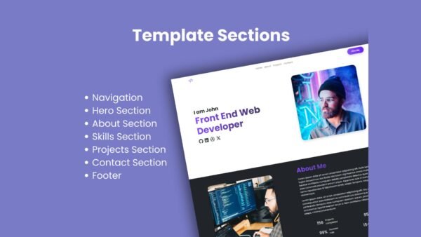 Modern Portfolio HTML Template - Responsive Landing Page Bootstrap 5 Design